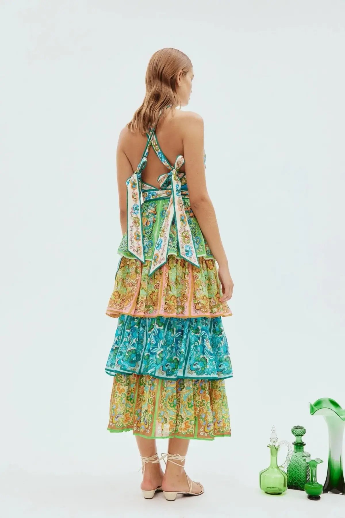 Alemais Dreamer Halter Tier Dress Multi Size 10 photo 2