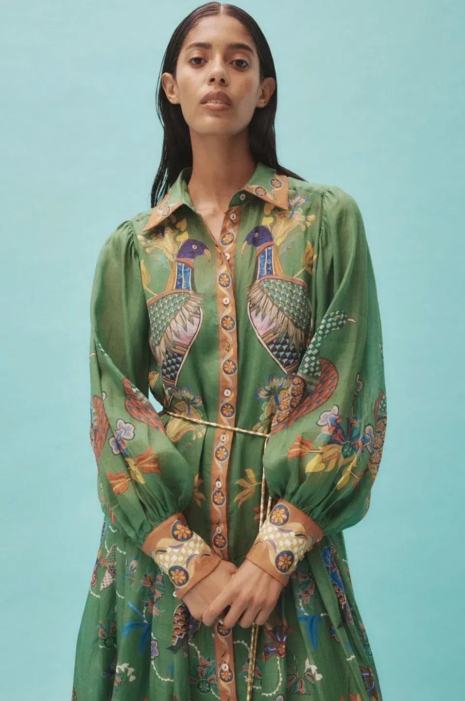 Alemais Birdie Shirtdress Green Size 16 photo 4