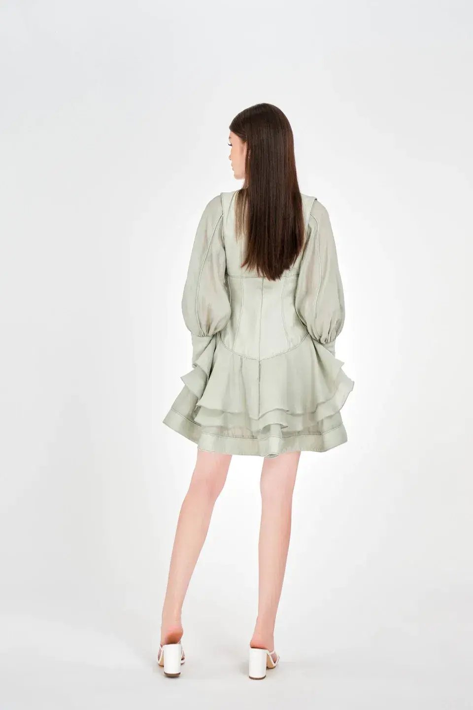 Justin Tong Xander Mini Dress Green Size 8 photo 3