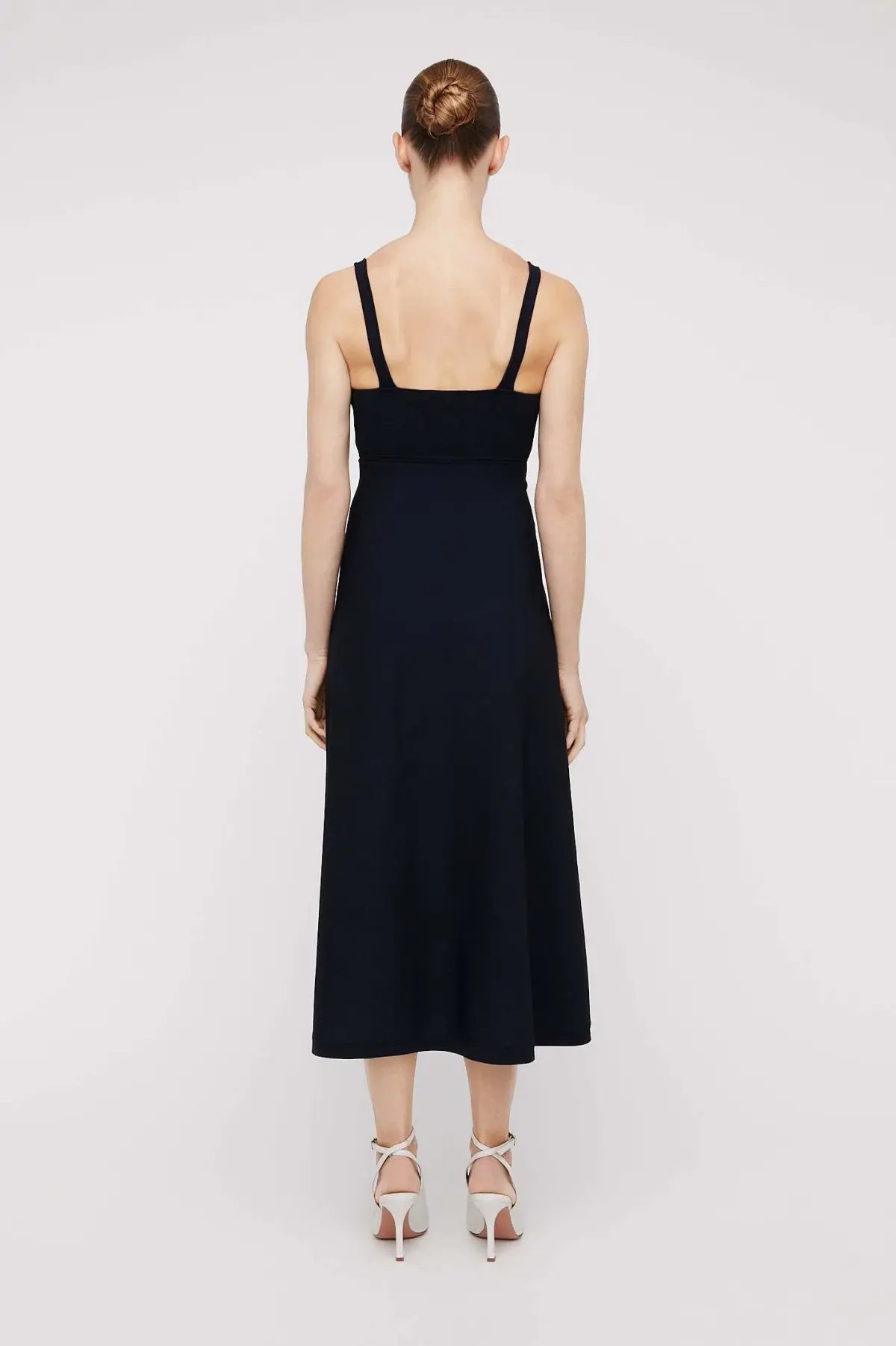 Scanlan Theodore Crepe Knit Square Neck Dress Navy Size 8 photo 2
