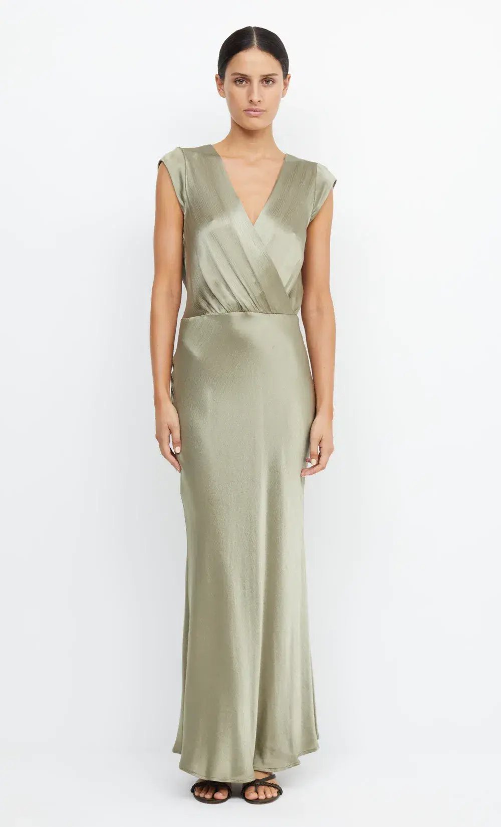 Bec & Bridge Moon Dance Maxi Dress Sage Size 12 photo 3