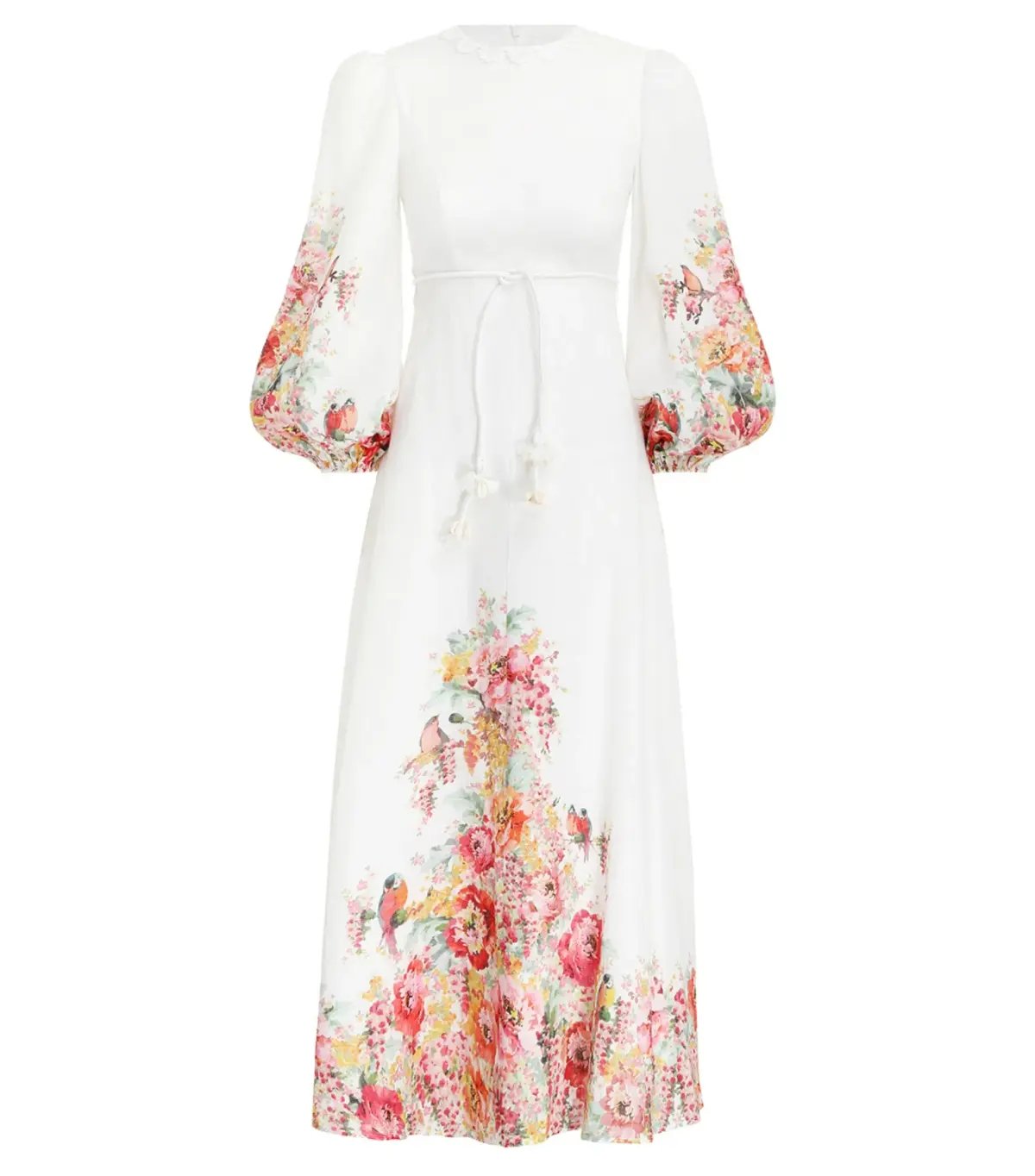 Zimmermann Mae Midi Dress White Floral Size 0 / AU 8 photo 4