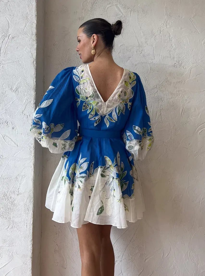 Alemais Rita Embroidered Mini Dress Blue Size XS / AU 6 photo 3