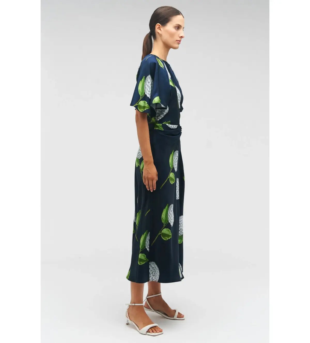 Oroton Snowdrop Print Midi Dress North Sea Size 14 photo 3