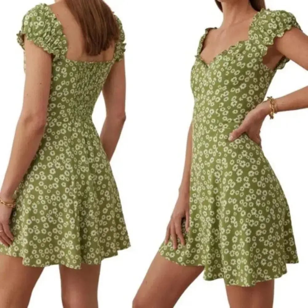 Reformation Pacey Dress Lemon Print Size AU 12 photo 8