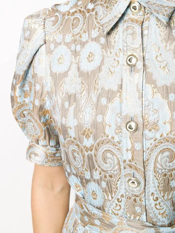 Sandro Paris Dorlan Dorlan Brocade Shirt Dress Print Size M / Au 10 photo 4