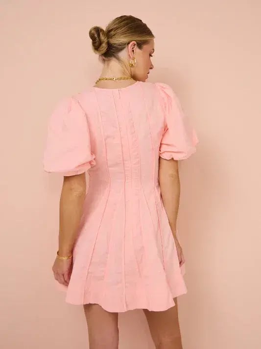 By Nicola Sea Loving Short Sleeve Mini Dress Rockmelon Pink Size 6 photo 3