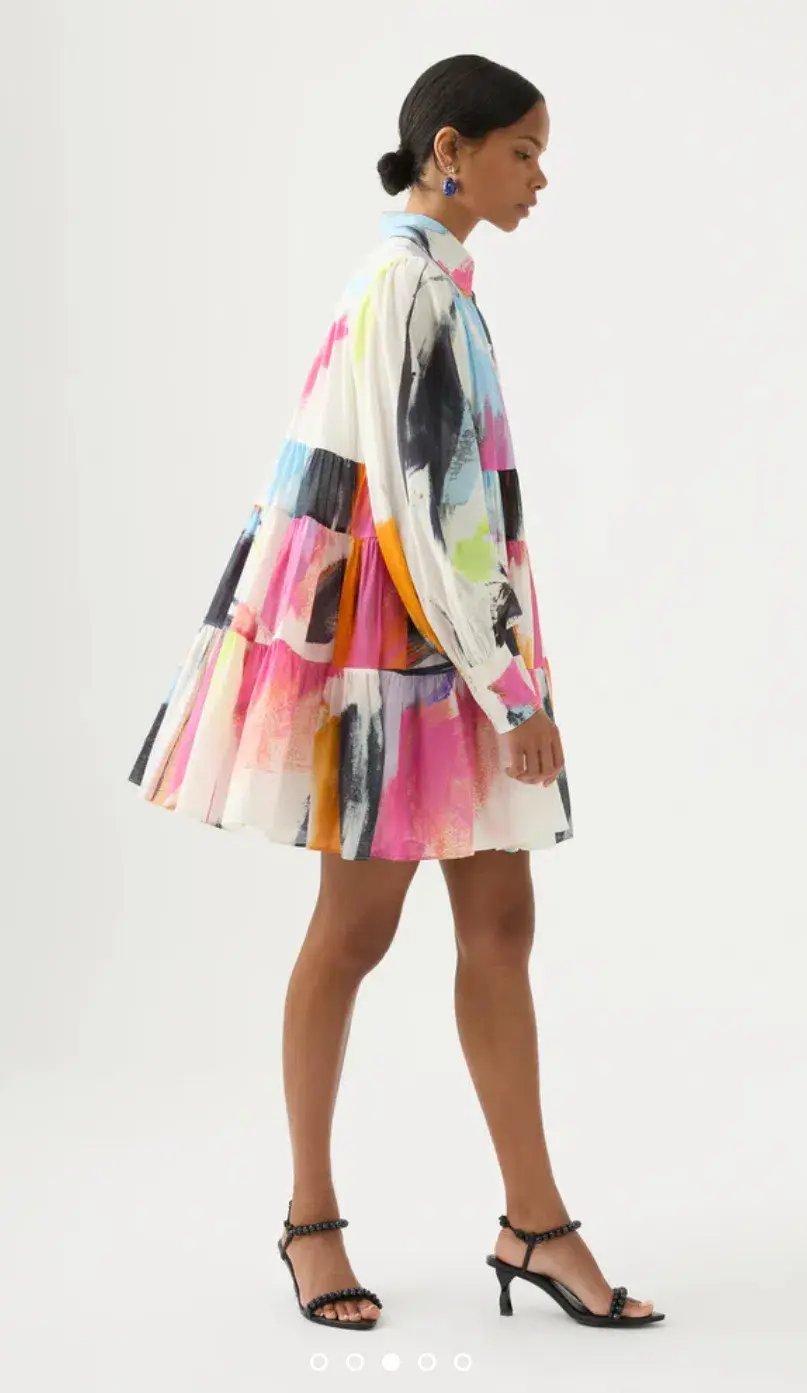 Aje Vie Multi Coloured Smock Mini Dress Multi Size 10 photo 2