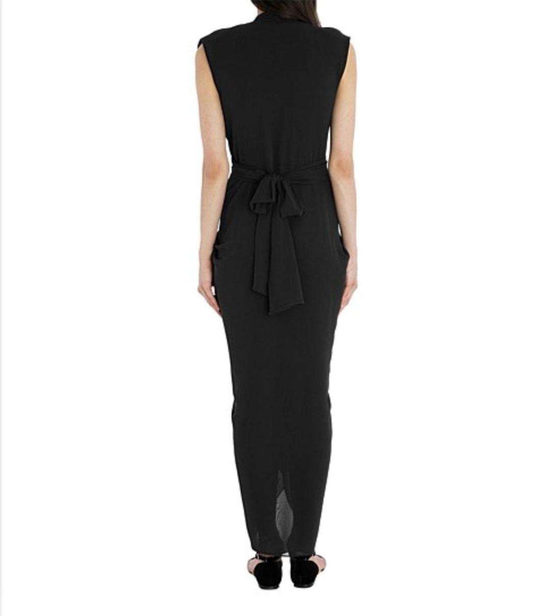 Carla Zampatti Waterfall Dress Black Size 12 photo 2