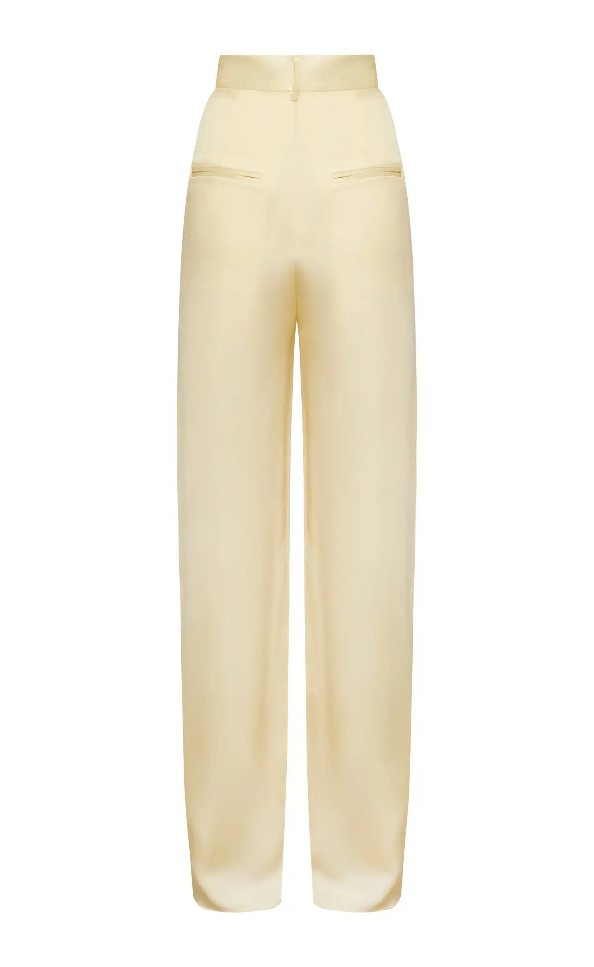 Michael Lo Sordo Relaxed Silk Boy Pants Pale Yellow Size AU 4 photo 5