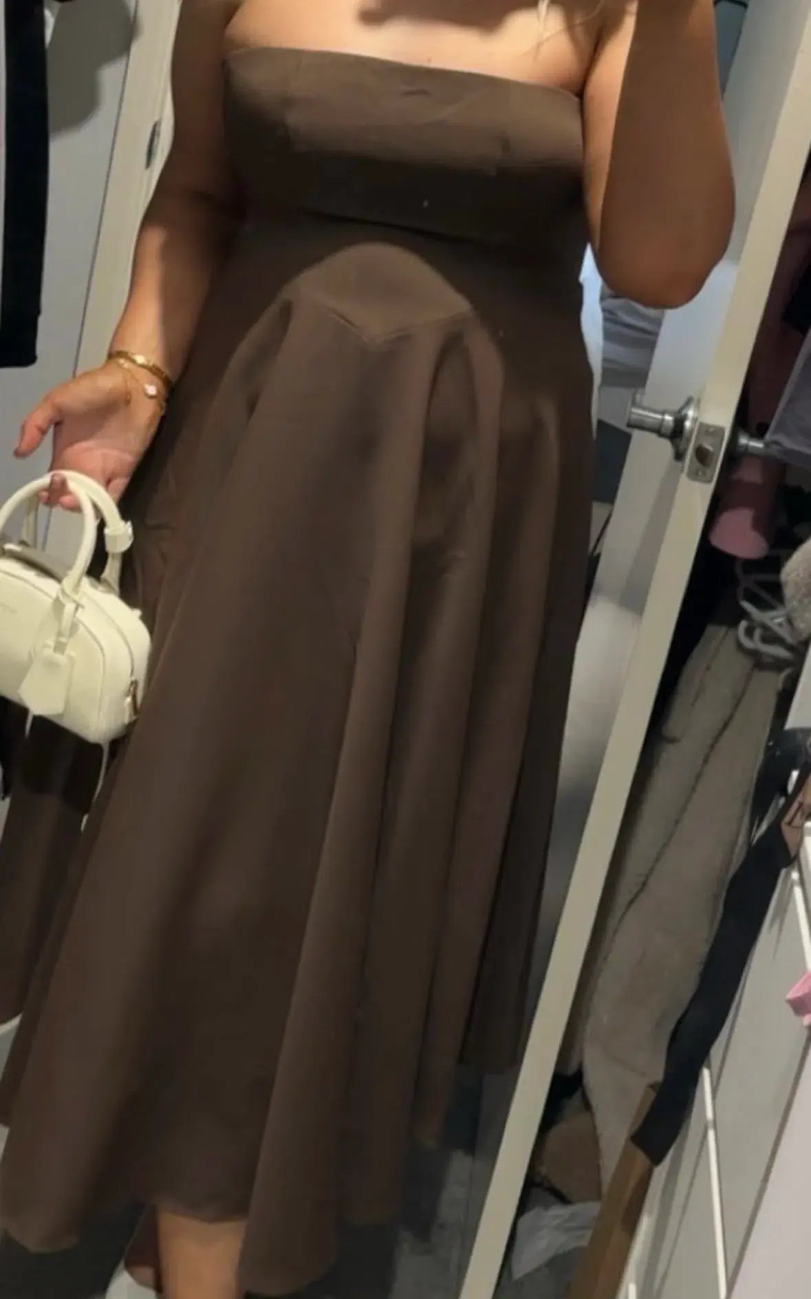 The Ultimate Odd Muse Strapless Midi Dress Brown XXL photo 3