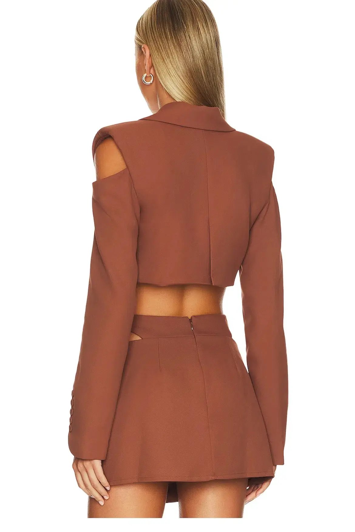 For Love & Lemons Alysa Crop Top and Mini Skirt Set Brown Size S / AU 8 photo 3
