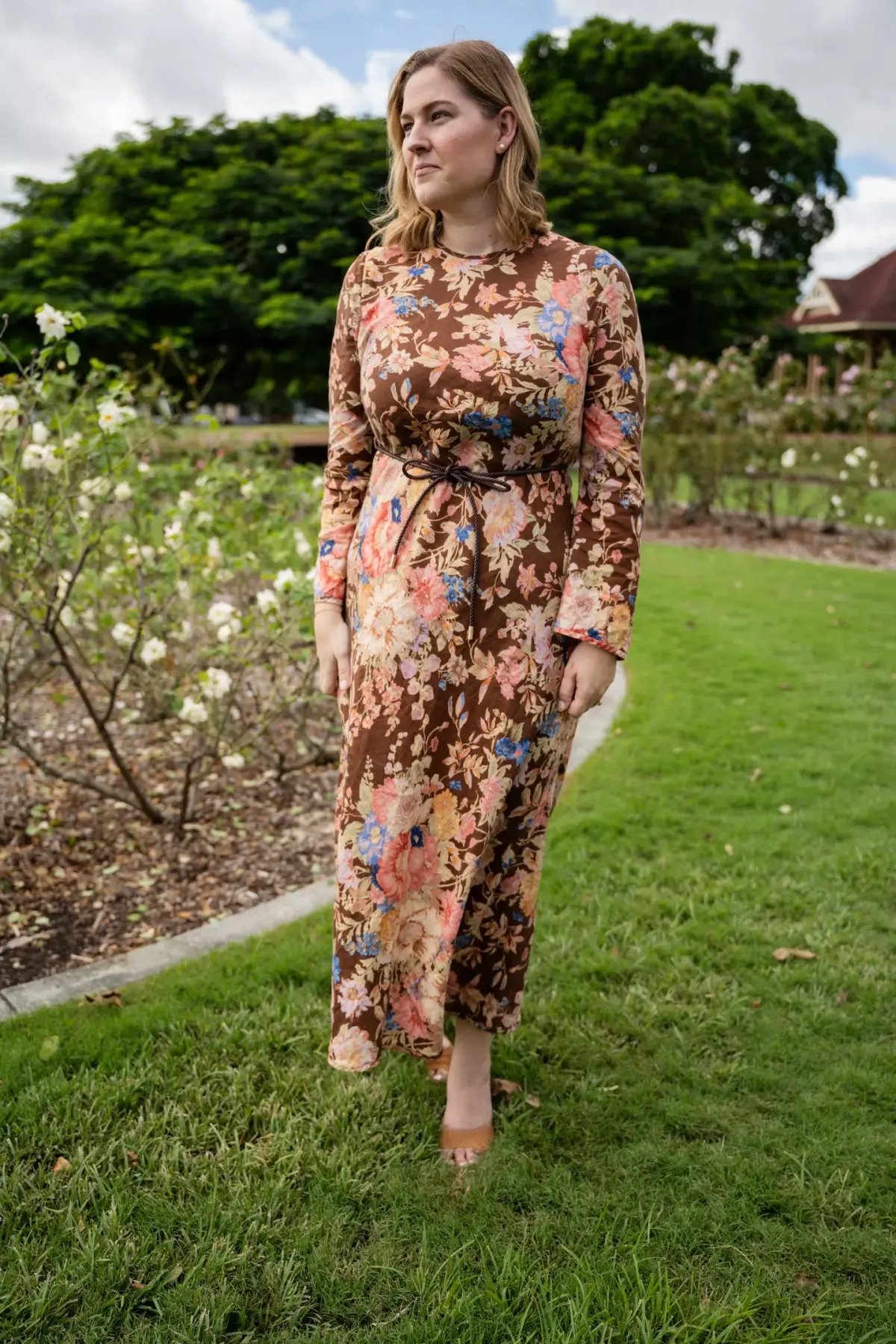 Zimmermann August Bias Maxi Dress Chocolate Floral Size 4 / AU 16 photo 2