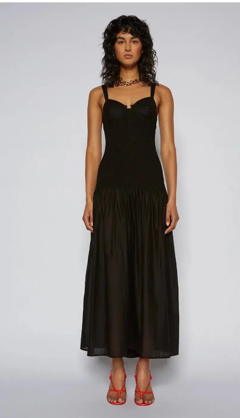 Scanlan Theodore Cotton Bralette Dress Black Size 0 / AU 6 photo 2