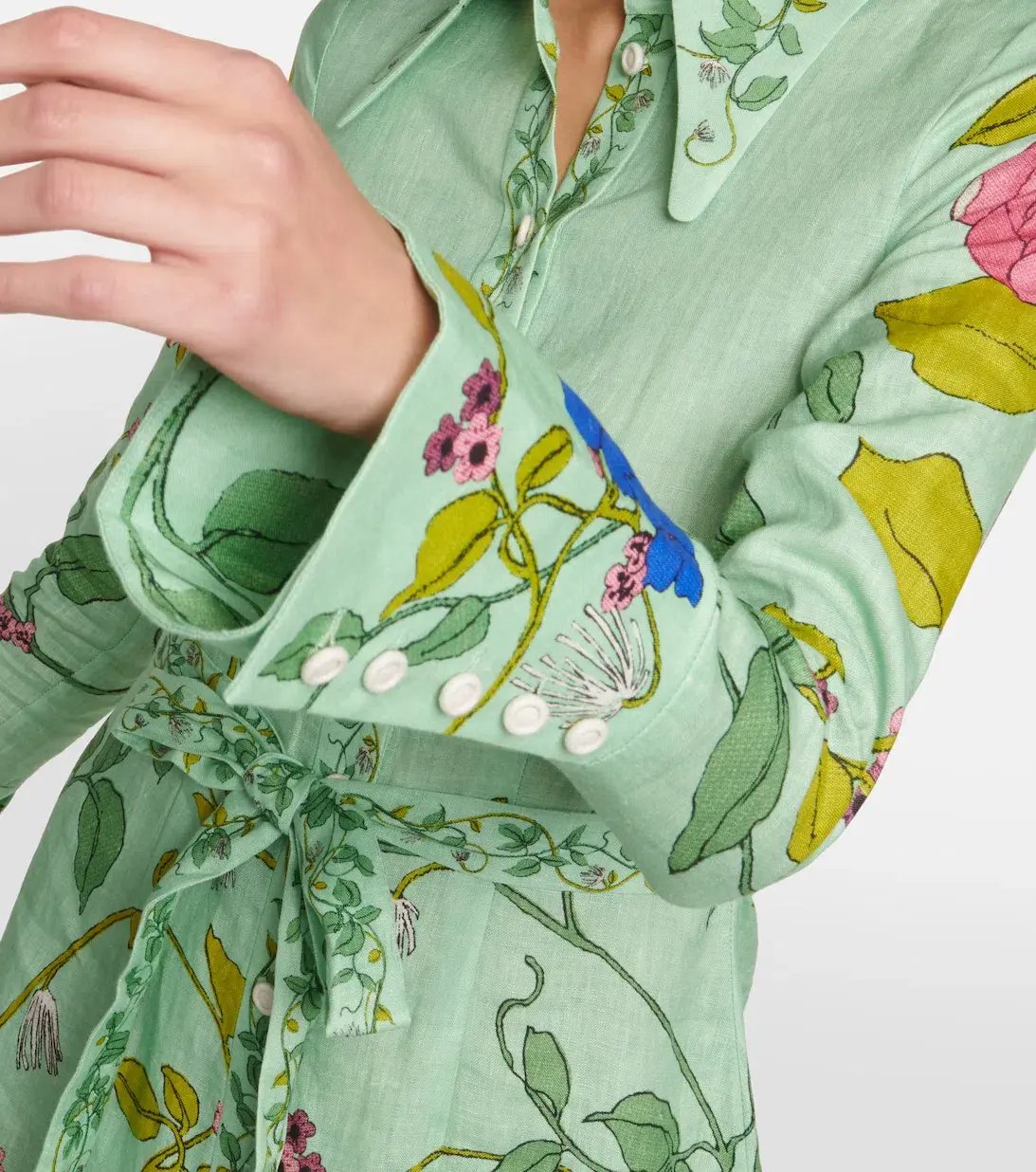 Alemais Olivia Midi Shirtdress Floral Size 10 photo 3