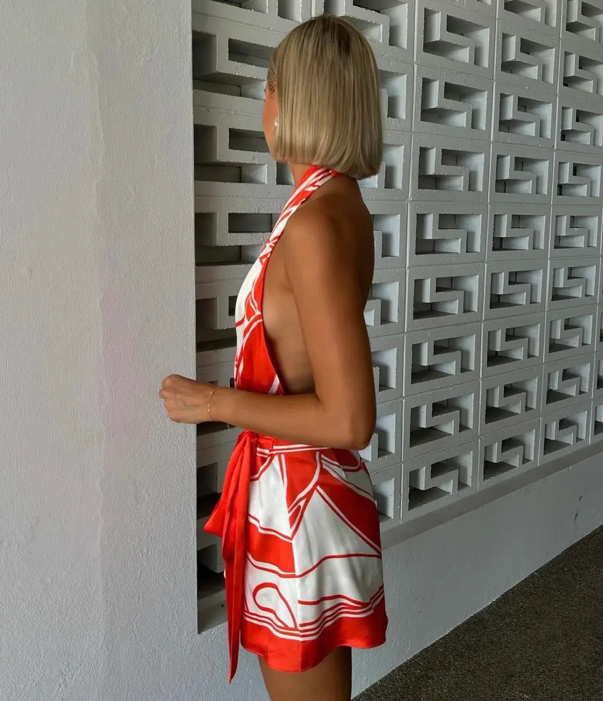Sir the Label Ramona Wrap Halter Mini Dress Mariposa Lily Size 10 photo 5