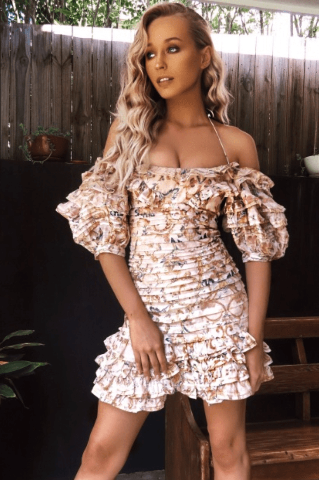 Zimmermann Painted Heart Folds Mini Dress Peach Tapestry Size 1 / AU 10 photo 3