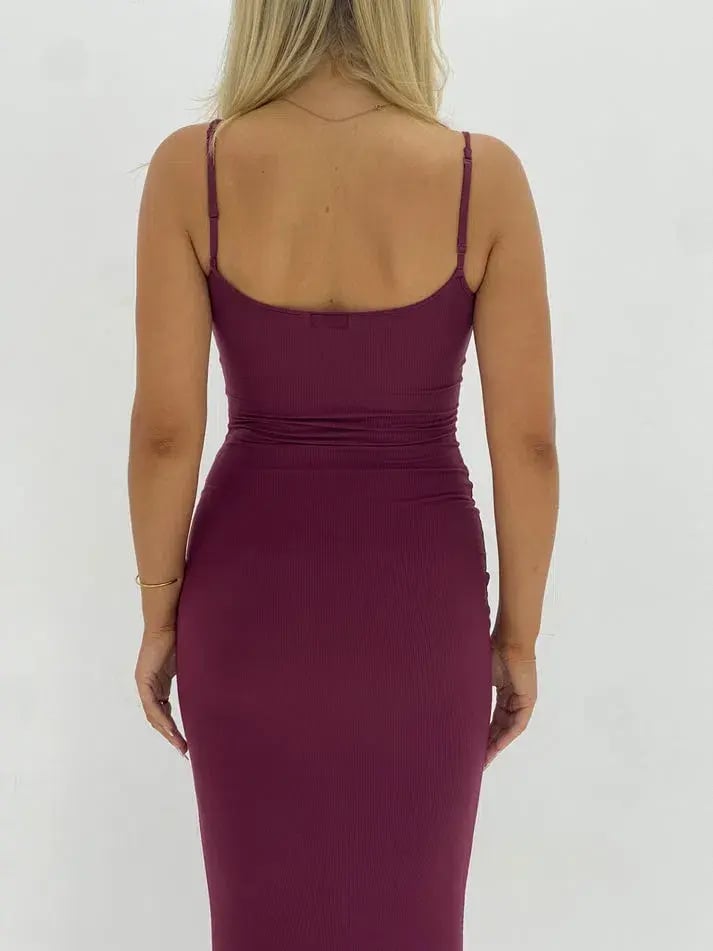 Skims Soft Lounge Long Slip Dress Maxi Wine Size 10/S photo 4