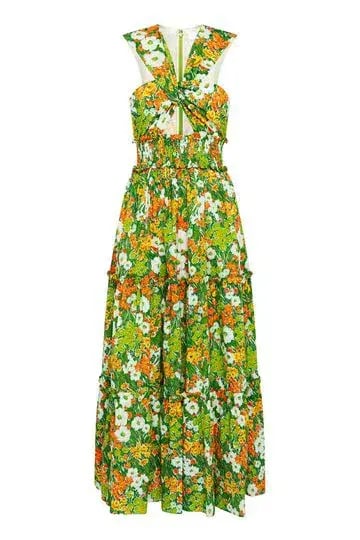 Alice Mccall California Sun Midi Dress Green Size 8 photo 3