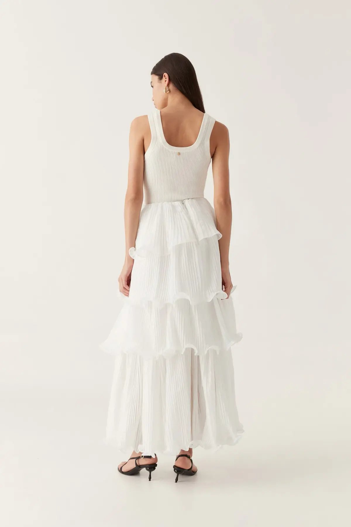 Aje Cosmos Tiered Maxi Skirt Ivory Size 12 photo 3