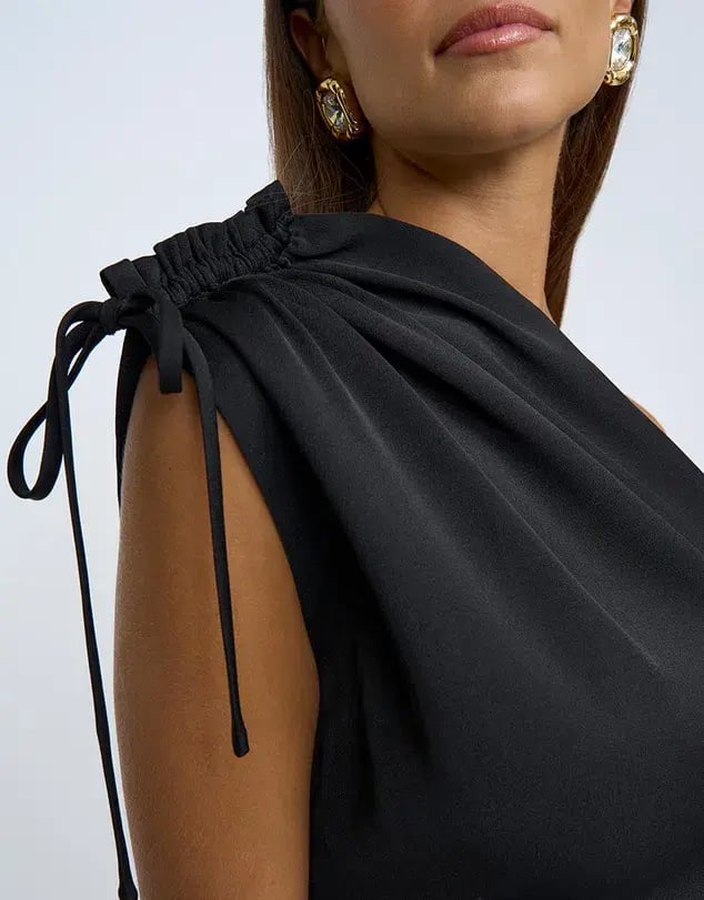 By Johnny One Shoulder Jasmine Maxi Dress Black Size 8 photo 5
