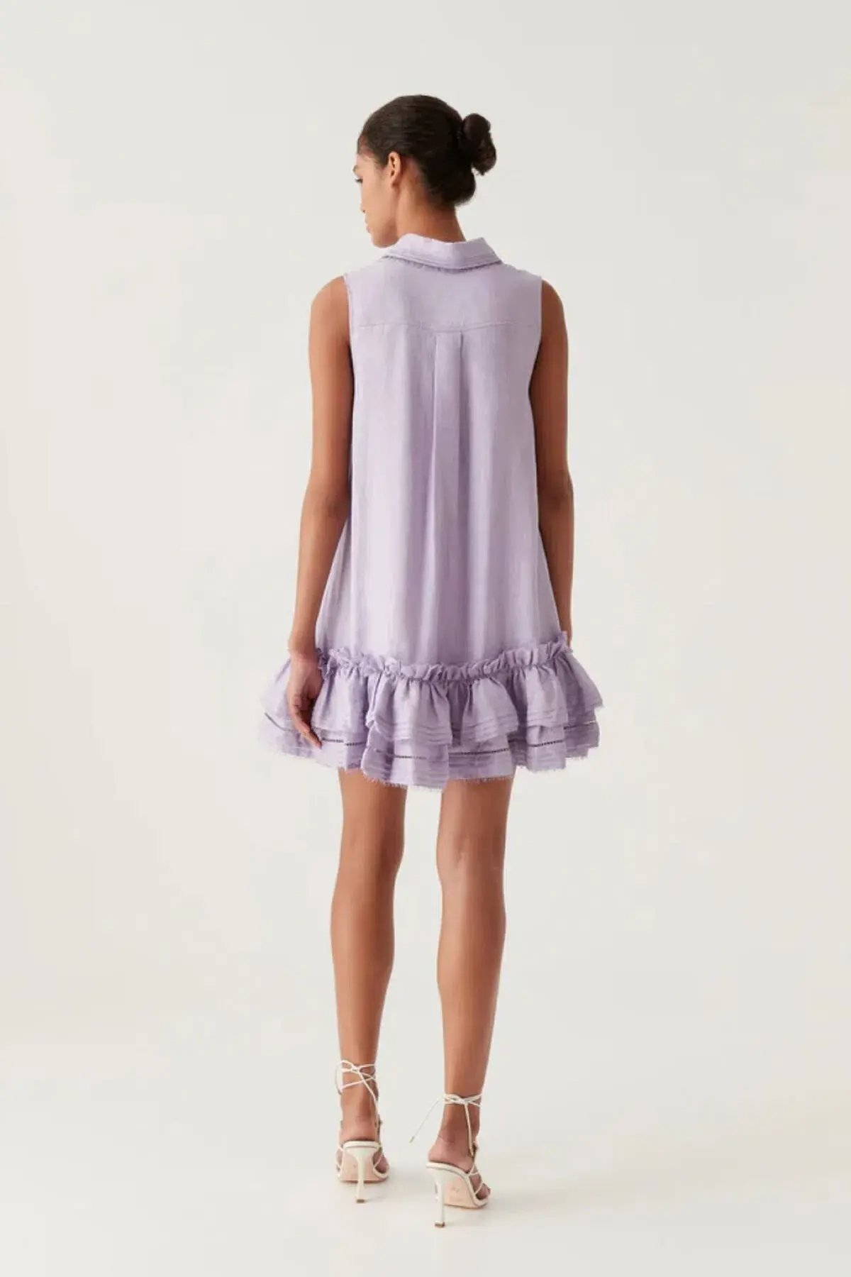 Aje Yvonne Sleeveless Mini Dress Lilac Size 16 photo 2