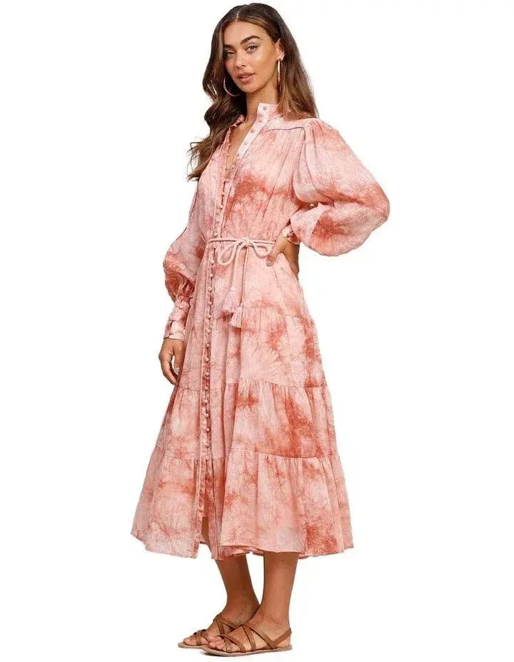 Ministry of Style High Tide Tie Dye Midi Dress Print Size AU 8 photo 2