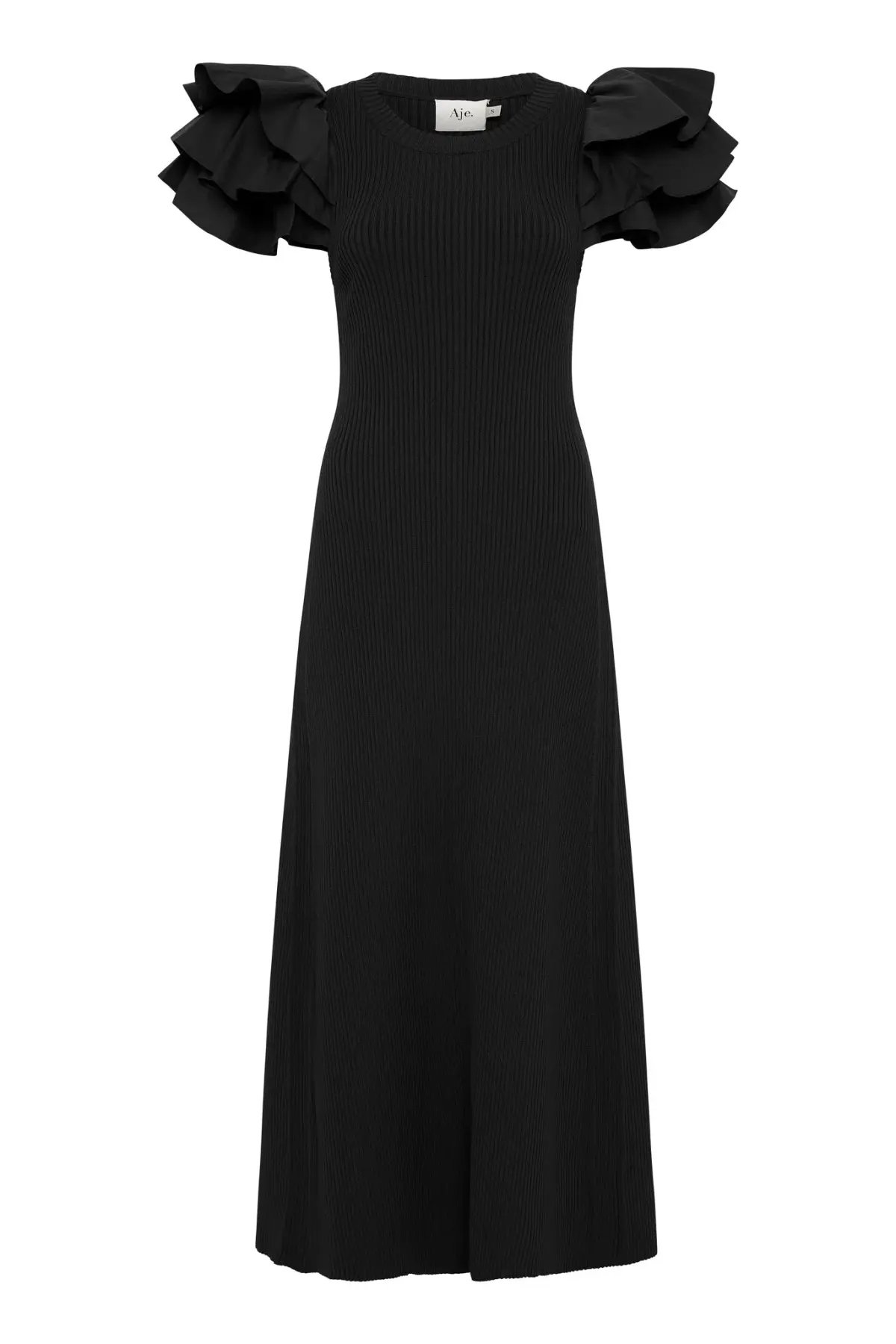 Aje Questa Puff Midi Dress Black Size 16 photo 3
