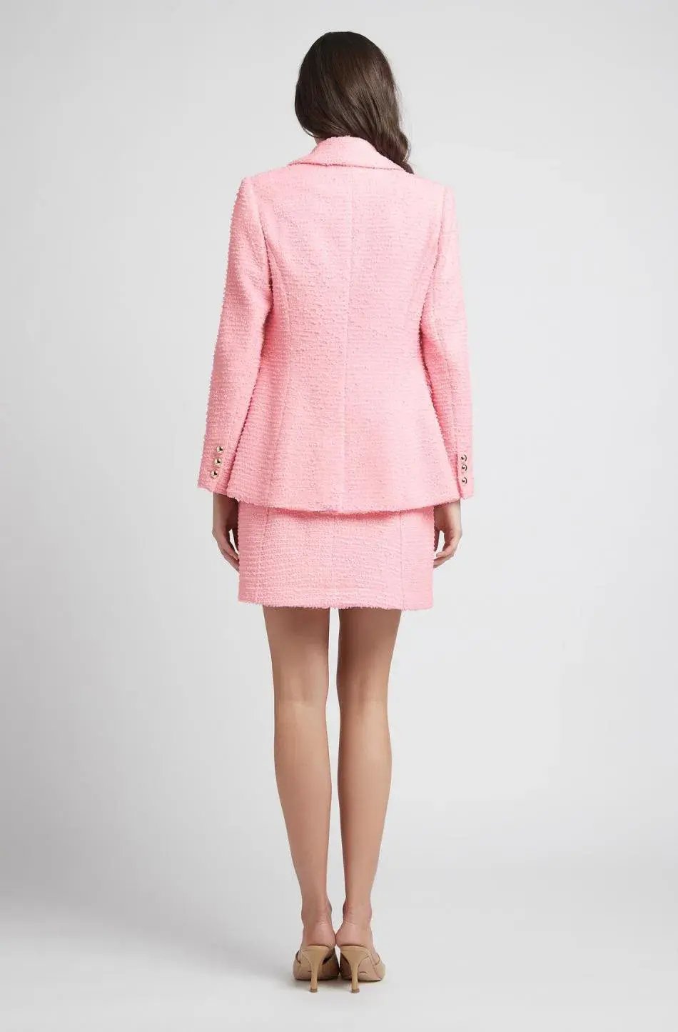 Sheike Cupid Tweed Blazer and Skirt Set Pink Size 6 photo 2