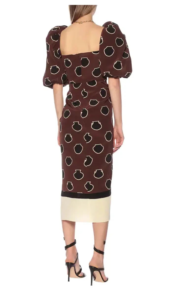 Johanna Ortiz Unexpected Territory Puff-Sleeve Silk Dress Size 2 photo 3