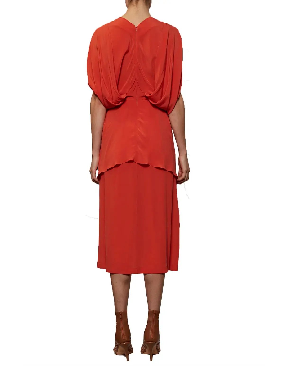 KITX Nature Cape Silk Dress in Melon Size 8 photo 2