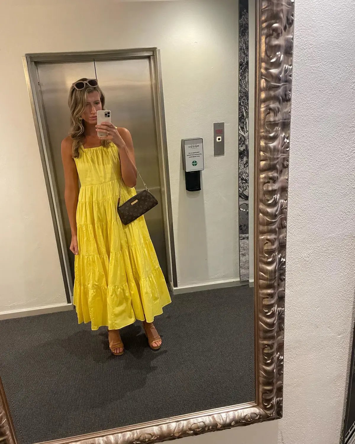 Aje Solstice Tiered Maxi Dress Yellow Size 10 photo 4