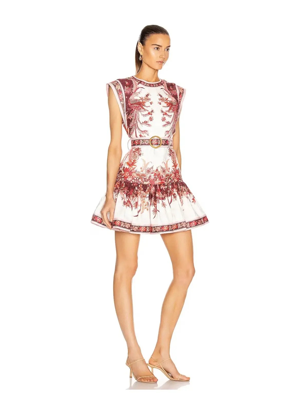 Zimmermann Wavelength Fluted Mini Dress Red Phoenix Size 2 / AU 12 photo 2