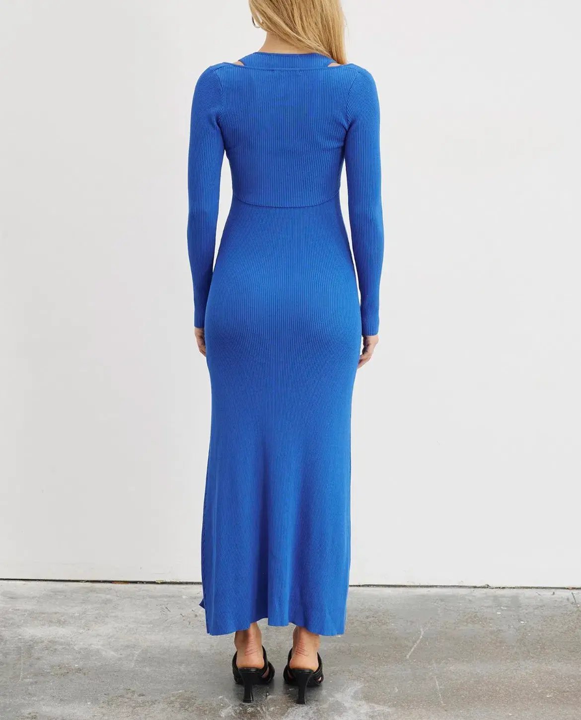 Sovere Mesmerise Combo Knit Dress Blue Size 6 photo 2