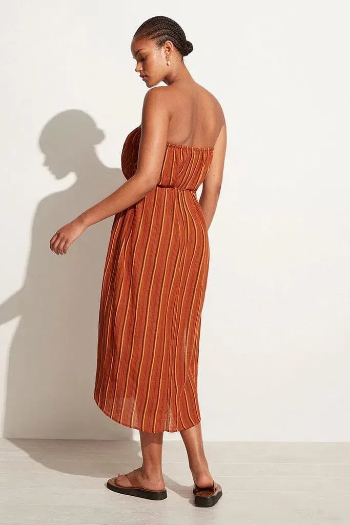 Faithfull The Brand Luannah Midi Dress Aria Stripe Size 8 photo 3