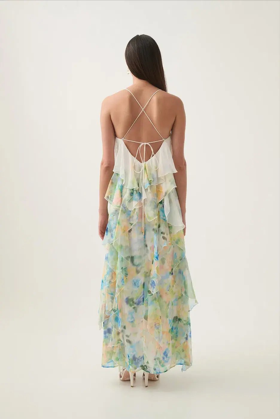 Aje Dreamscape Frill Maxi Dress in Floral Haze Size AU 8 photo 5