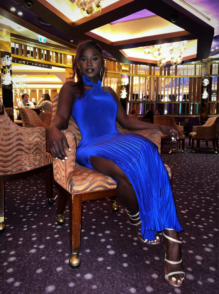 L'idée Soiree Pleated Halter Dress Cobalt photo 8