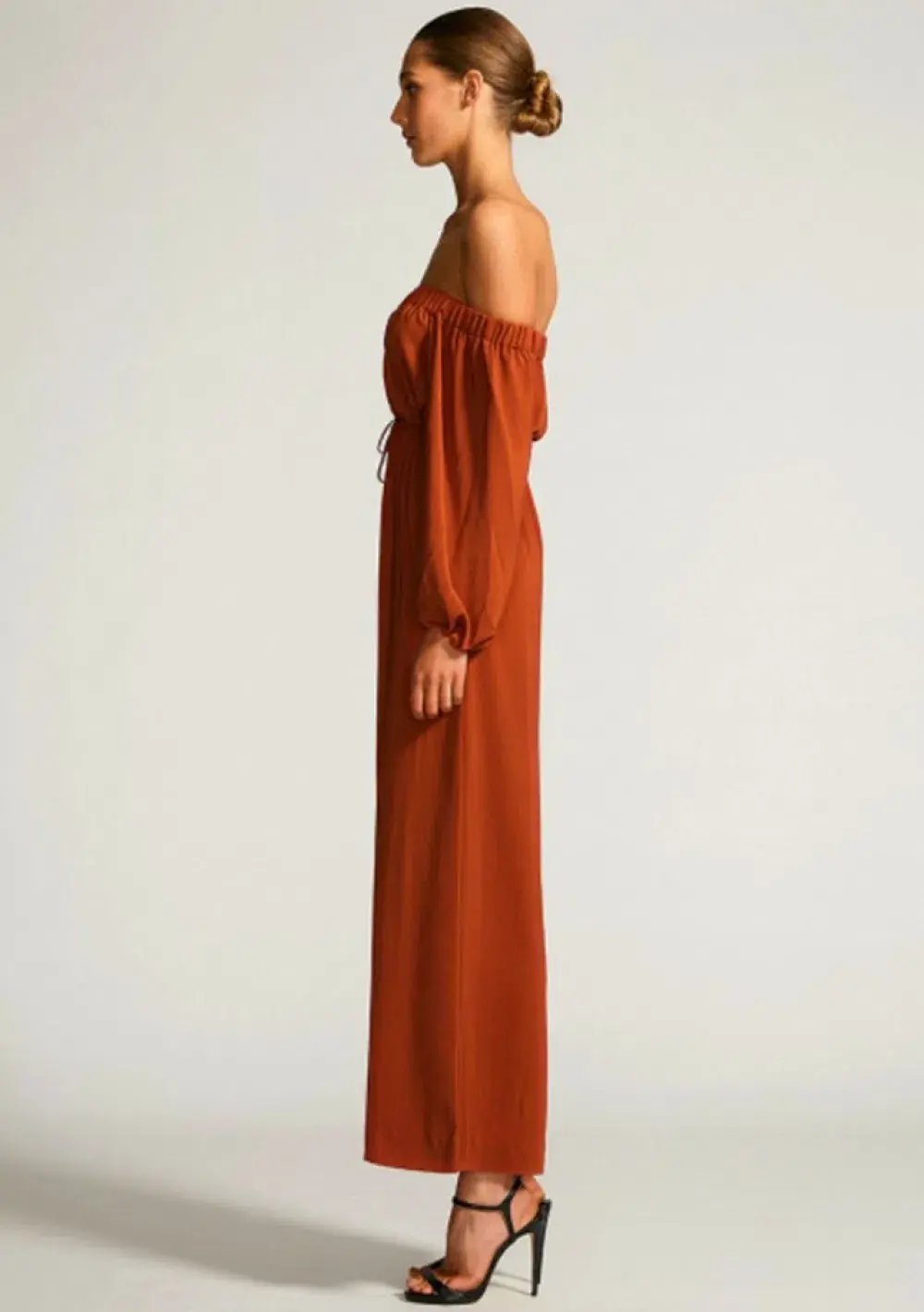 Shona Joy Off The Shoulder Jumpsuit Rust  Size 8 photo 2