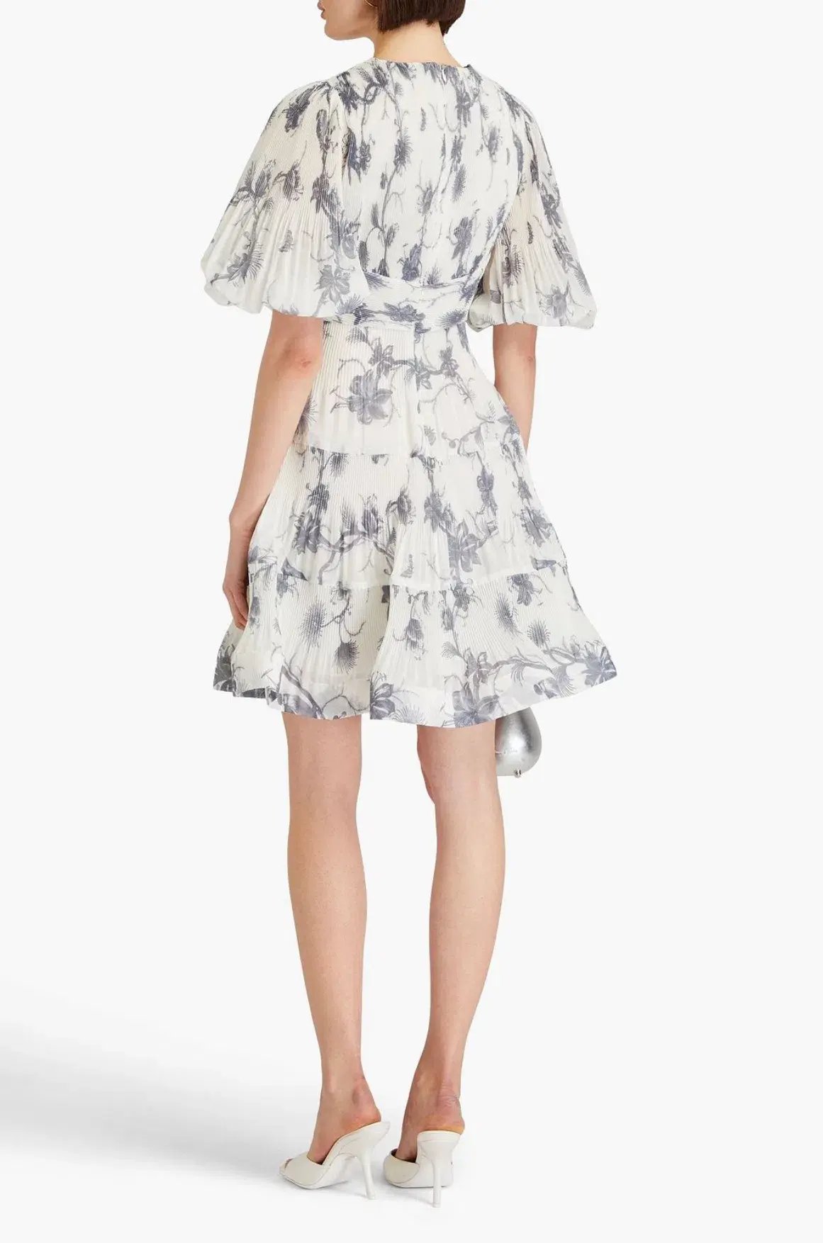 Zimmermann Pleated Mini Dress Keira Navy Size 3 / AU 14 photo 3