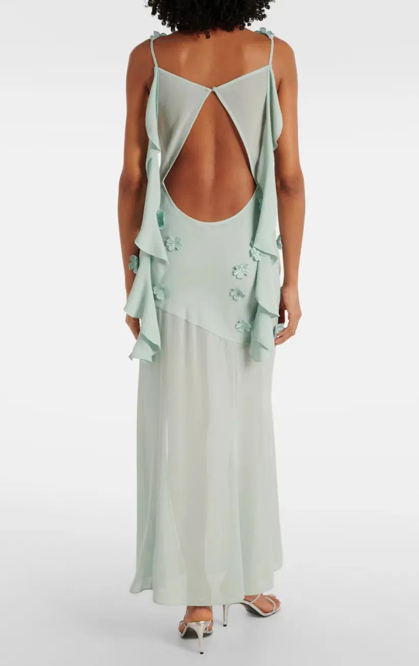 Rotate Birger Christensen Waterfall Maxi Blue Size 8 photo 3