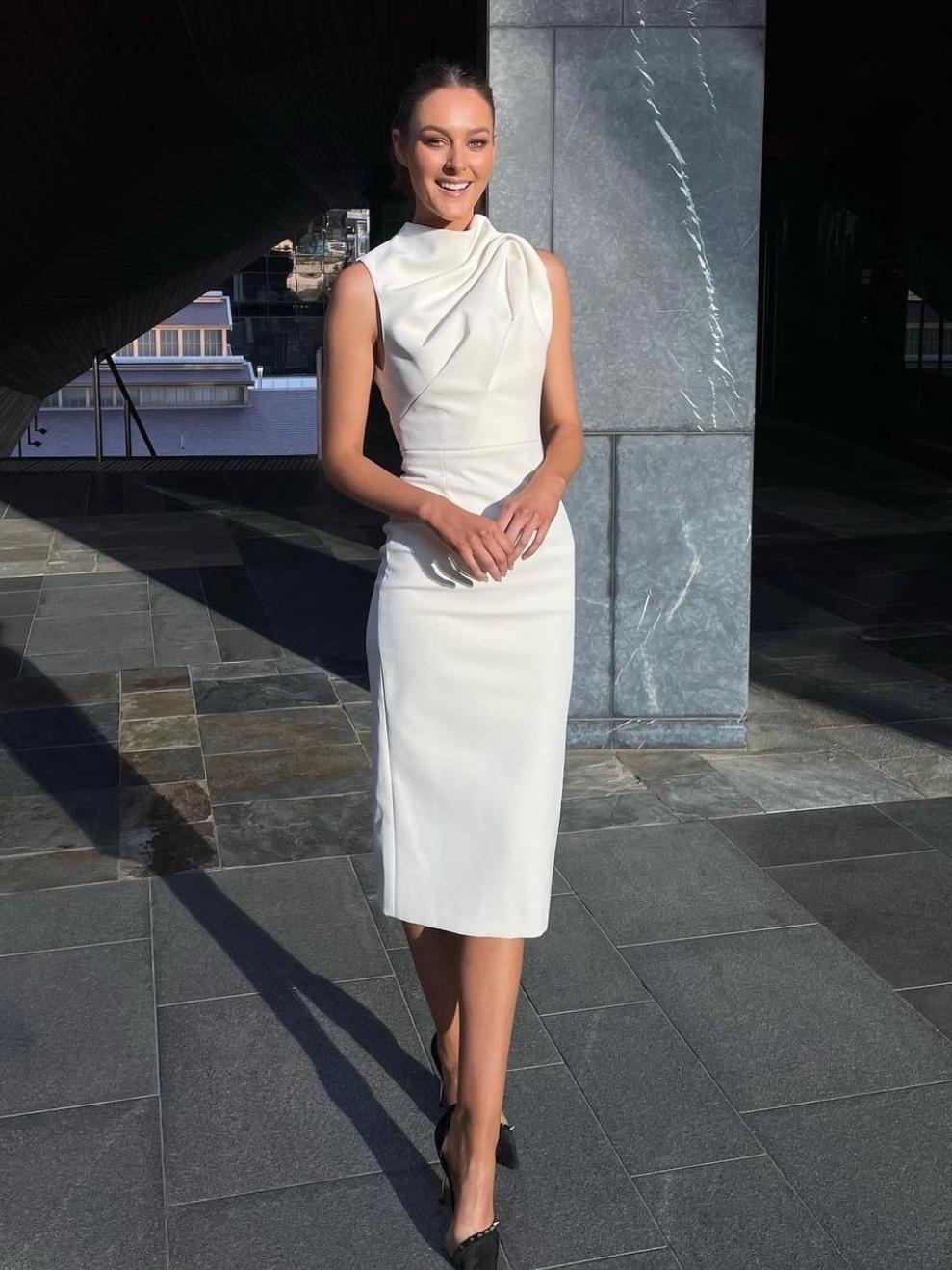 Mossman The Edge of Glory Midi Dress Ivory Size 10 photo 8