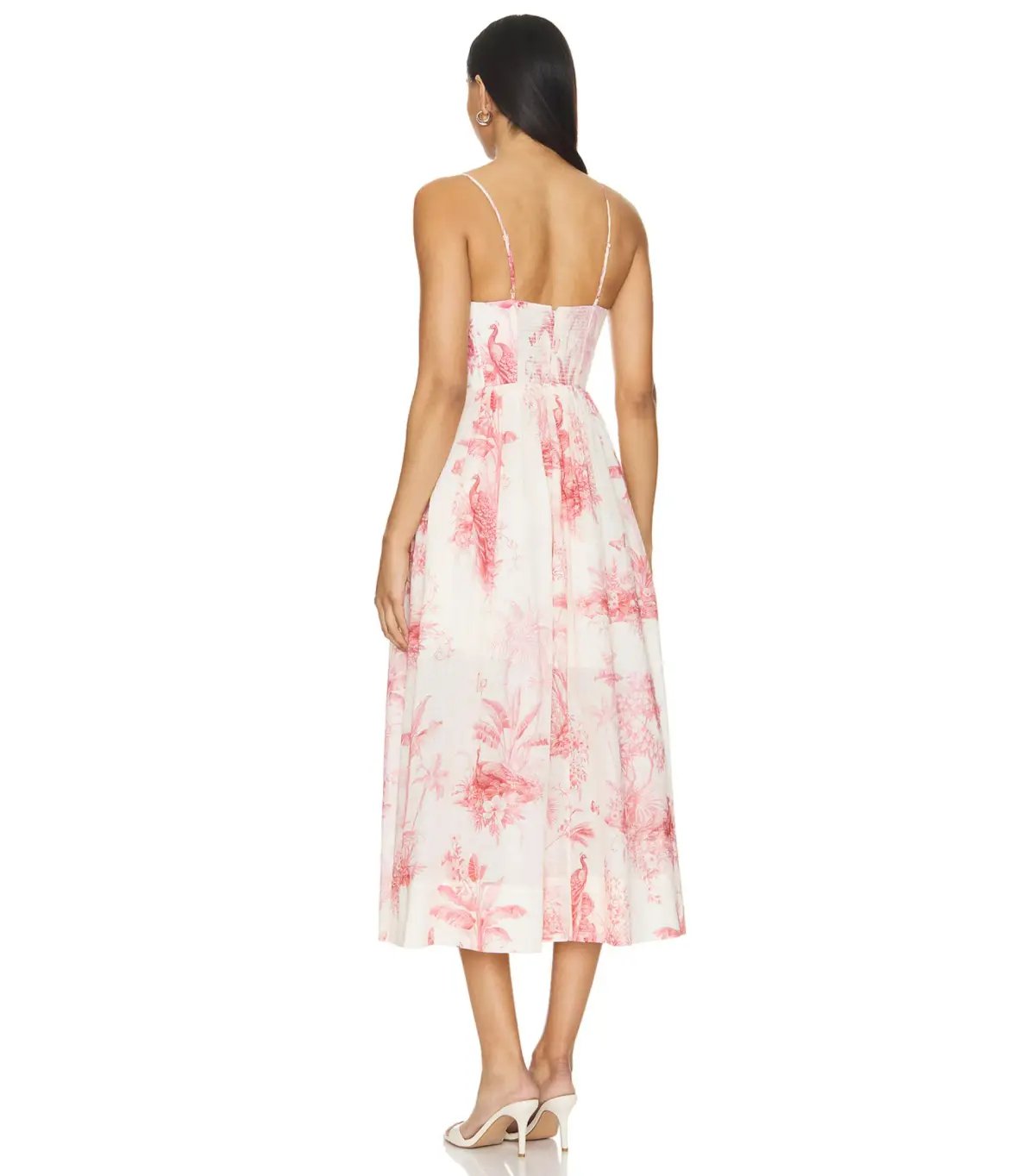 Zimmermann Waverley Corset Midi Dress in Pink Palm Size 0 / AU 8 photo 2