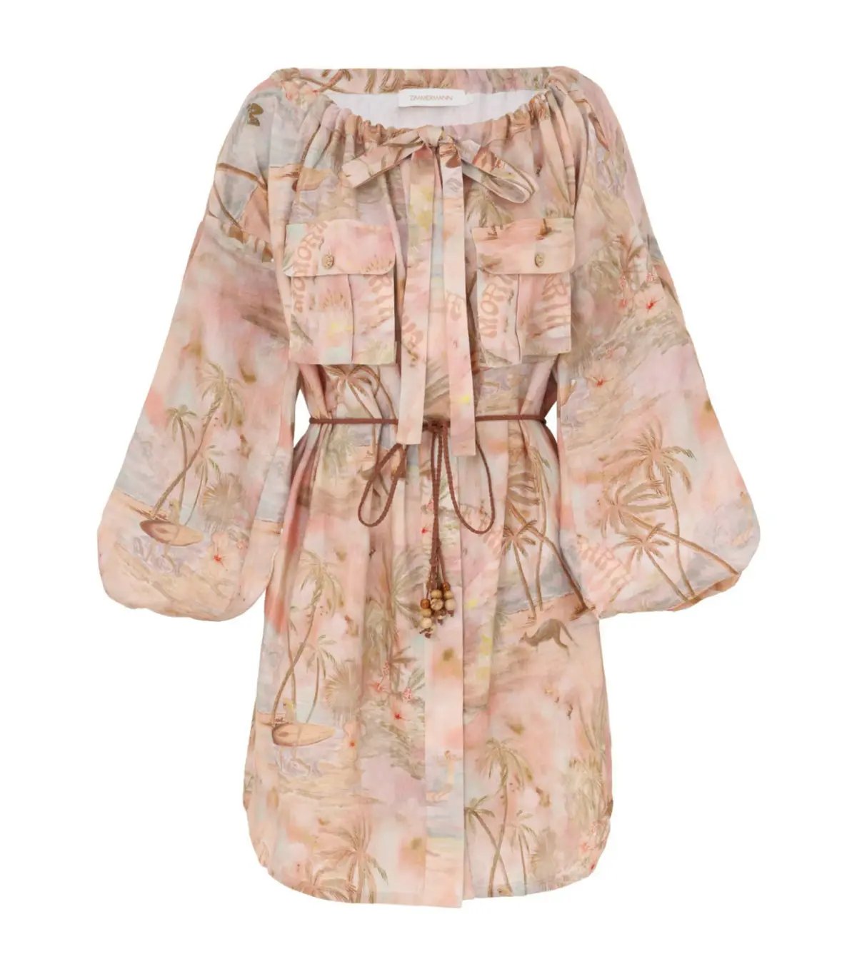 Zimmermann Illuminate Relaxed Mini Dress in Guava Paradise Size XS / AU 6P photo 3