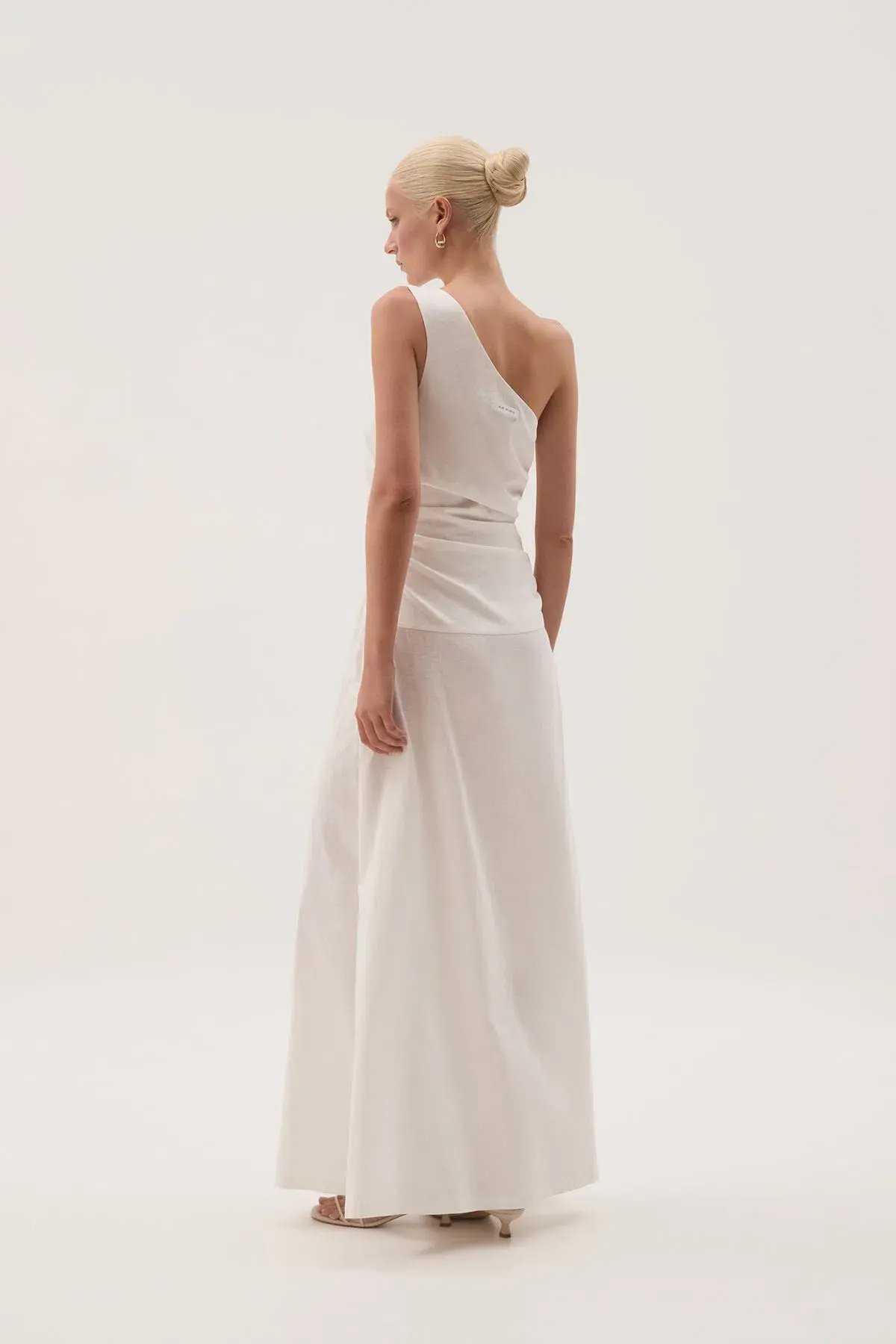 Aje White Daze One Shoulder Maxi Dress White Size AU 6 photo 5