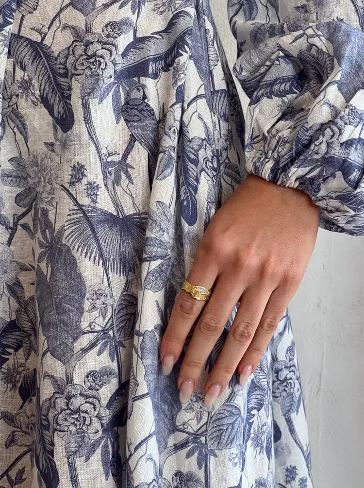 Palm Noosa Noddy Dress Blue Jungle Print Size 12 photo 3