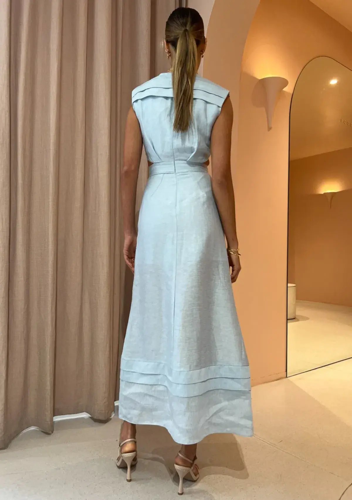 Acler Telford Dress Cloud Blue Size 16 photo 3