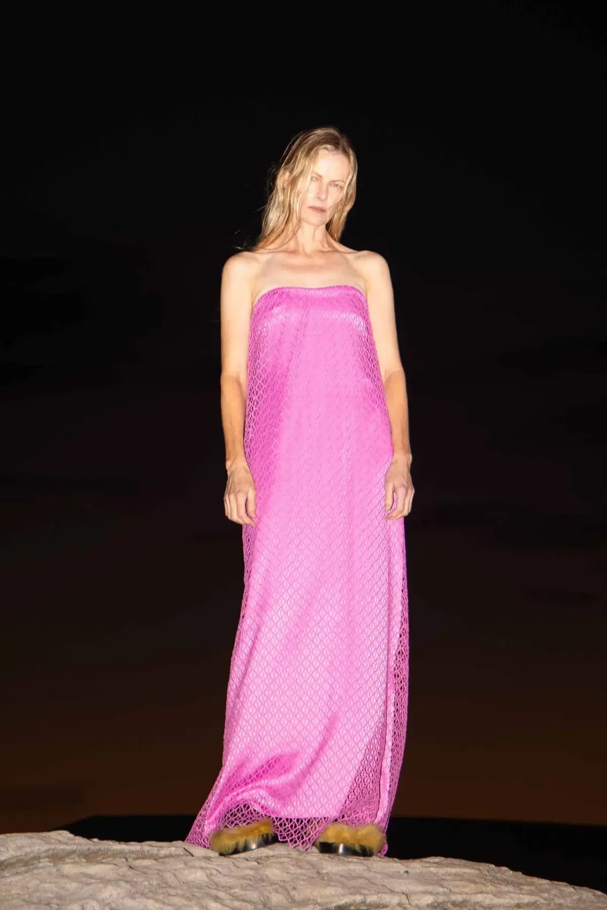Camilla & Marc Sinclar Lace Maxi Dress Magenta Pink Size 8 photo 5
