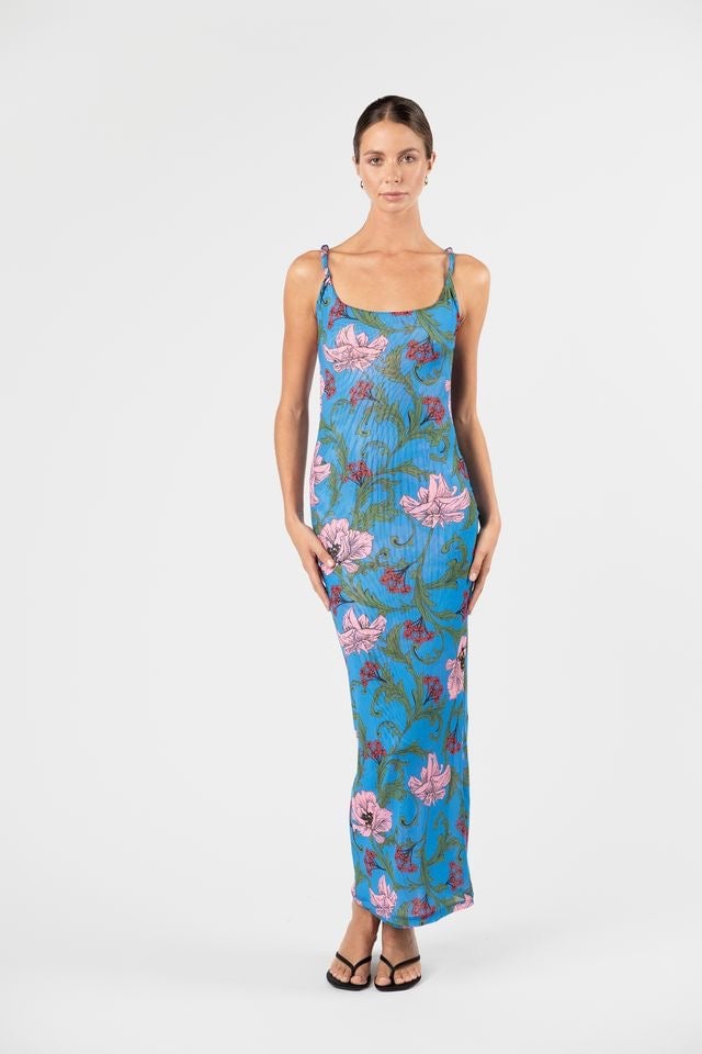 One Fell Swoop Torto Tank Dress - Cobalt Fleur photo 2