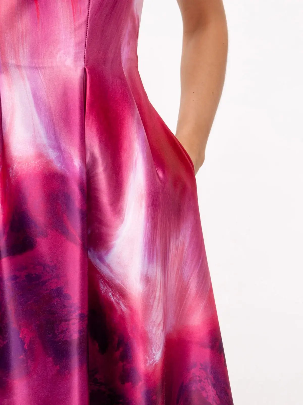 Veronika Maine Marbled Satin Midi Dress Fuchsia Size 6 photo 5