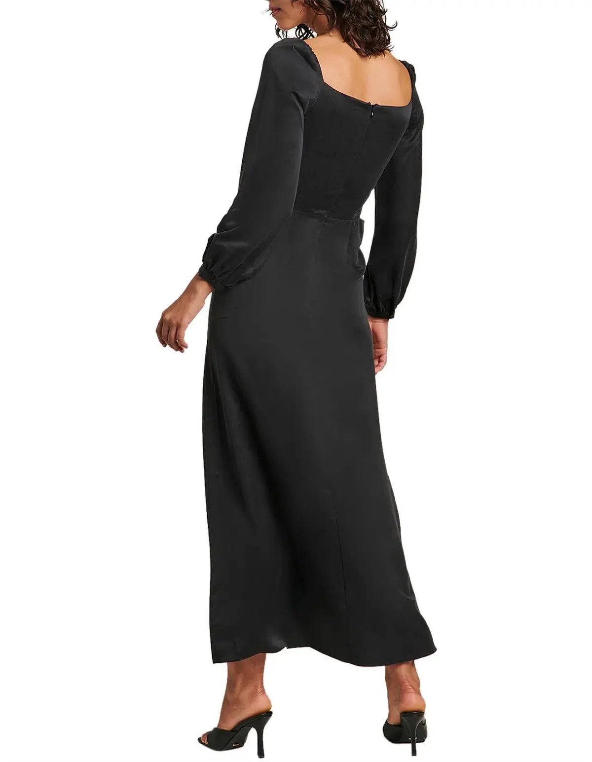 Ginia Sabrina Long Sleeve Dress Black Size 10 photo 3